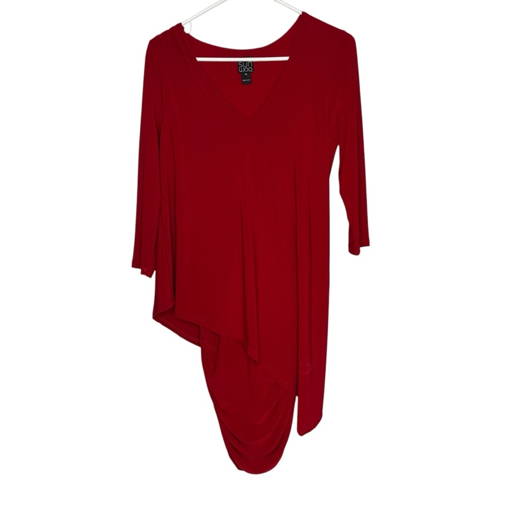 Clara Sun Woo XS Red Poly/Rayon/Spandex Bodycon Dress w Attached Cape/Capelet